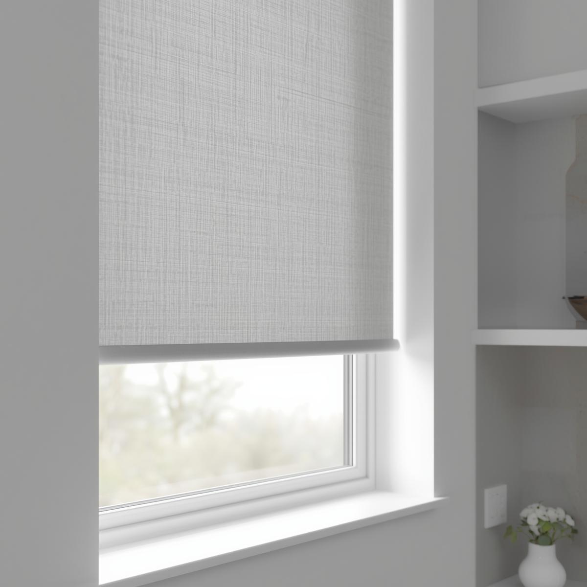 Minimalist roller blinds in a modern kitchen