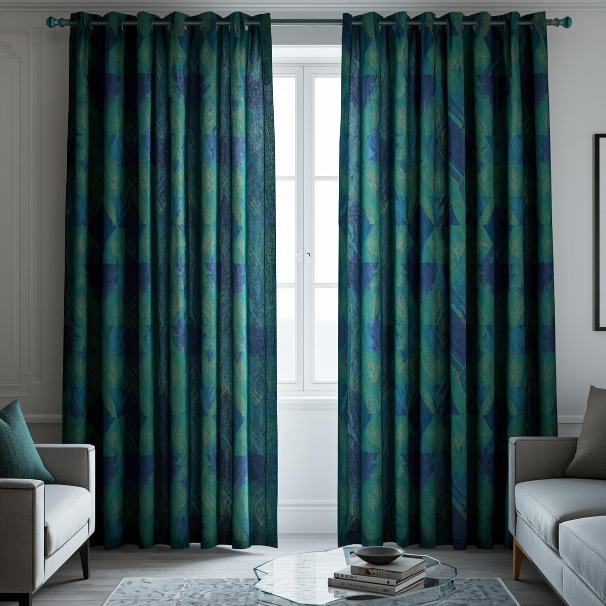 Bold patterned curtains in a modern setting
