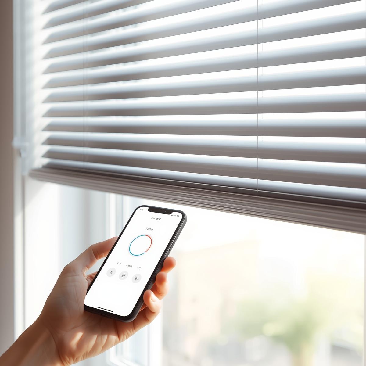 Smart blinds controlled by a smartphone