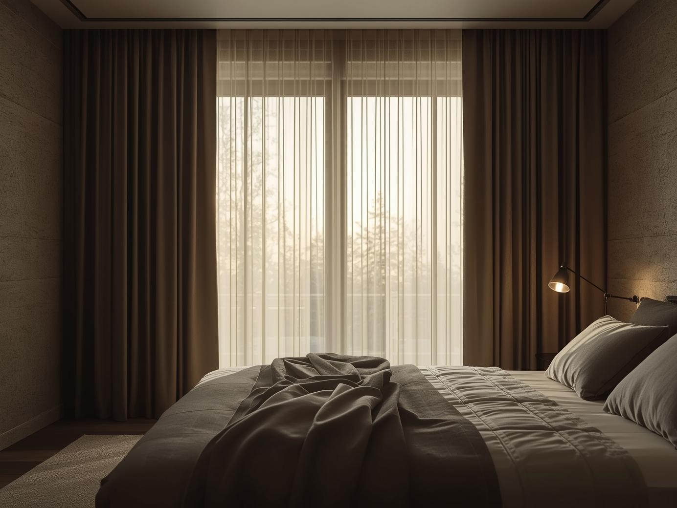 Serene bedroom with blackout curtains