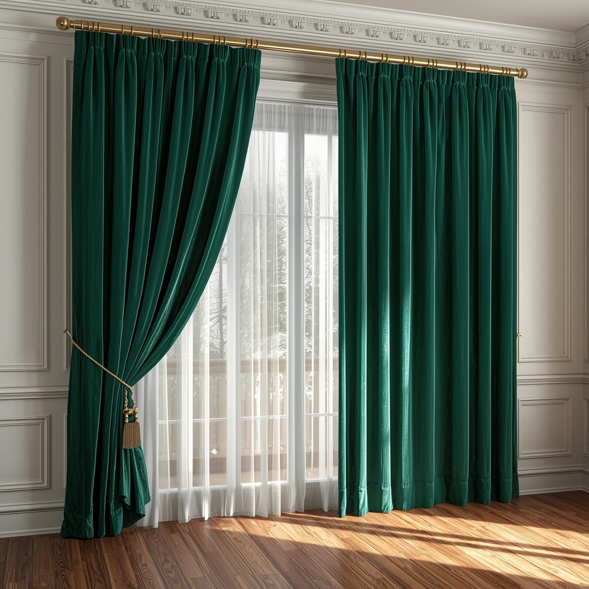 Elegant drapes in a traditional living room